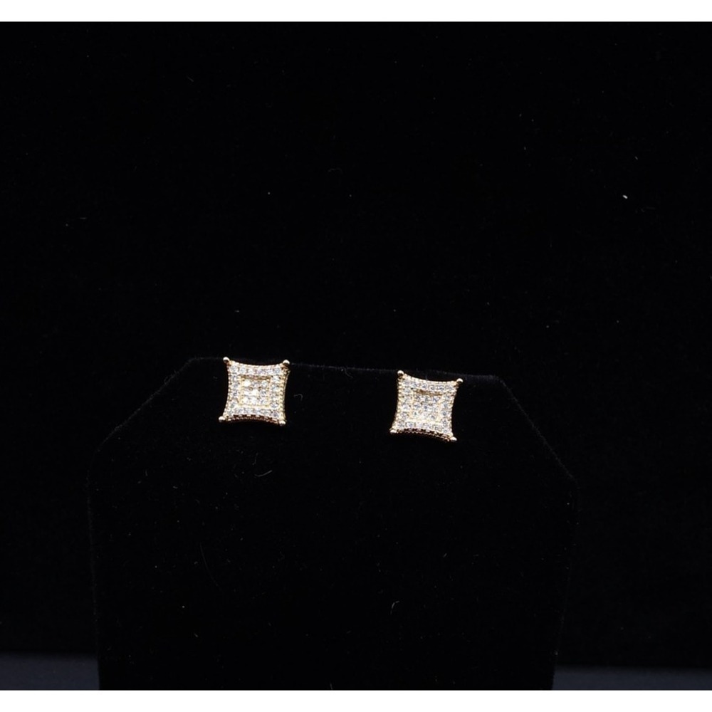 925 Silver Gold Moissanite Stud Earrings - Picture 3 of 13